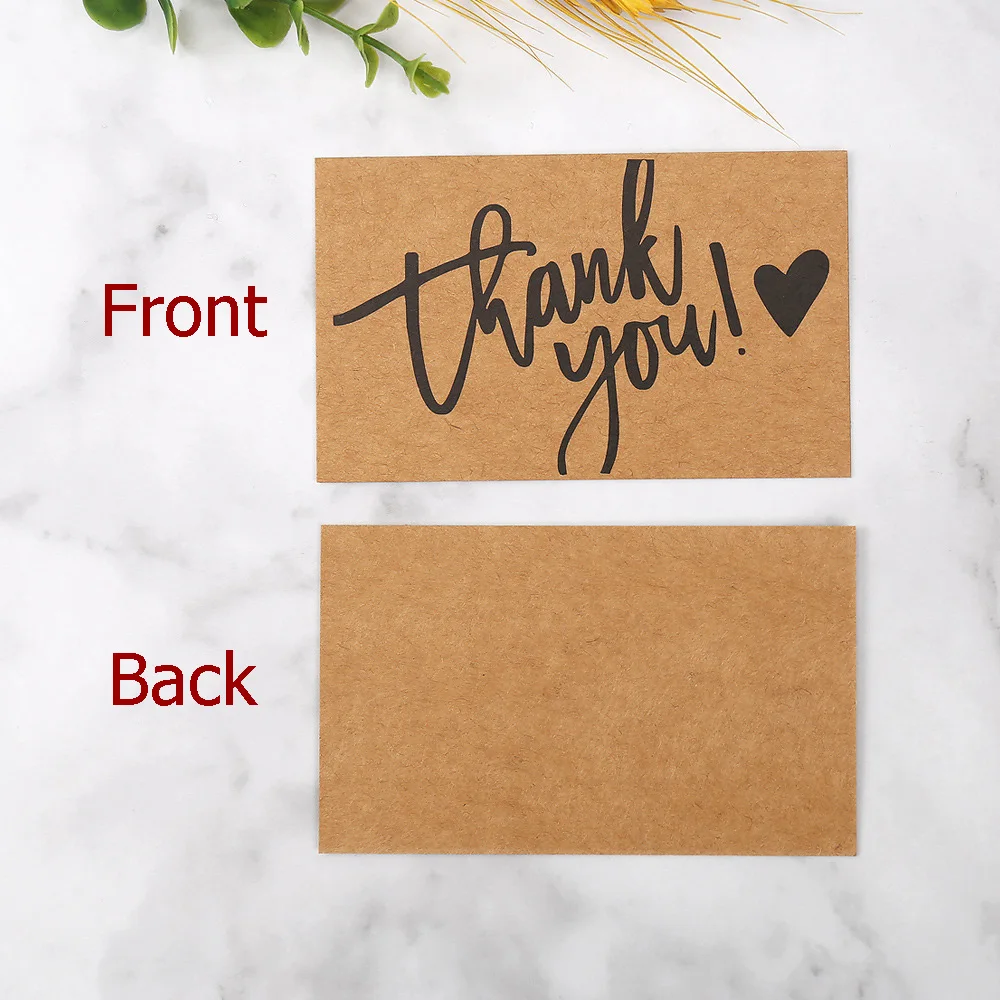 50PCS Kraft Paper Thank You Cards – Blank Greeting Cards for Kids Birthday, Baby Shower... - SKU BGC02113 - UGI Packaging