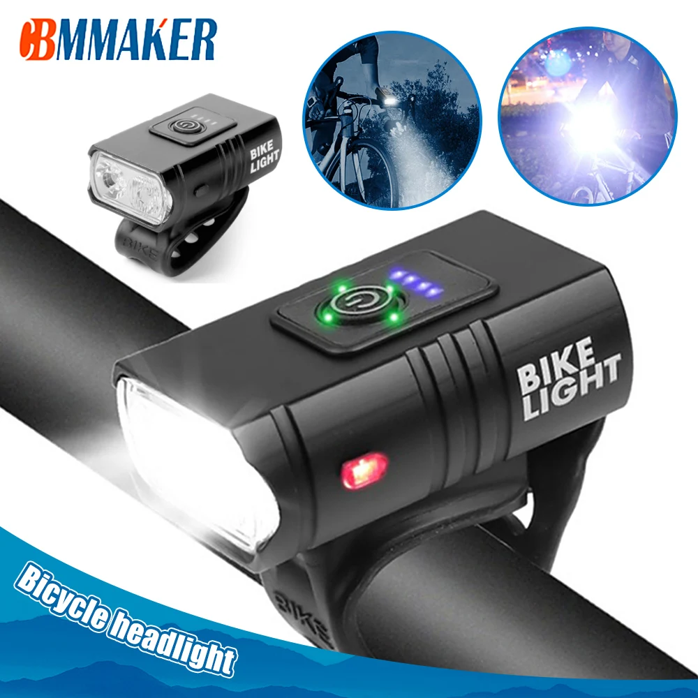 Newest Bicycle Light Front Lamp Waterproof USB Charging LED 1000 Lumens MTB Headlight Aluminum