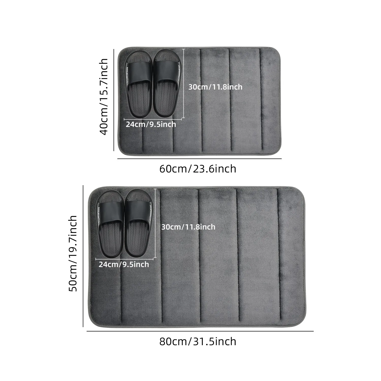 Bathroom Mat Coral Velvet Anti-Skid Water Absorption Machine Washable