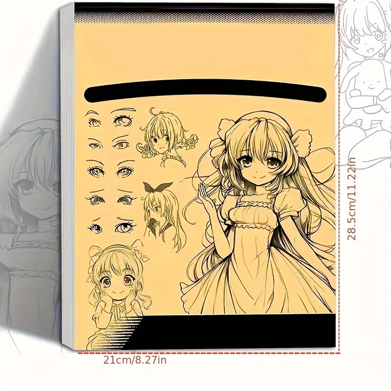 Libro di disegni di personaggi anime per principianti | Quaderno da disegno da 48 pagine con linee di contorno | Ideale per cartoni animati e stilisti di fumetti - immagine 3