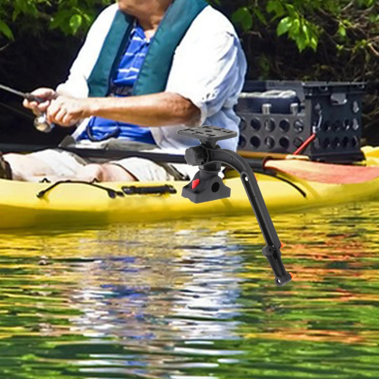 Support De Transducteur Réglable 360° - Universel Pour Bateau, Canoë, Kayak - Alliage Aluminium Et Nylon