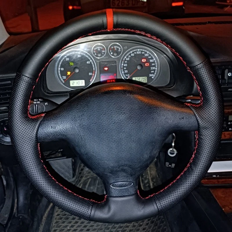 

Car Steering Wheel Braid Cover Customized Genuine leather For Volkswagen Golf 4 1998-2004 Passat B5 1996-2005 Polo Seat Leon
