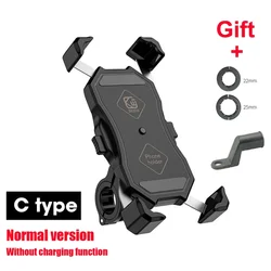 Universal Motorcycle Phone Holder with Fast Wireless and USB Charging (M11C Without Charger)