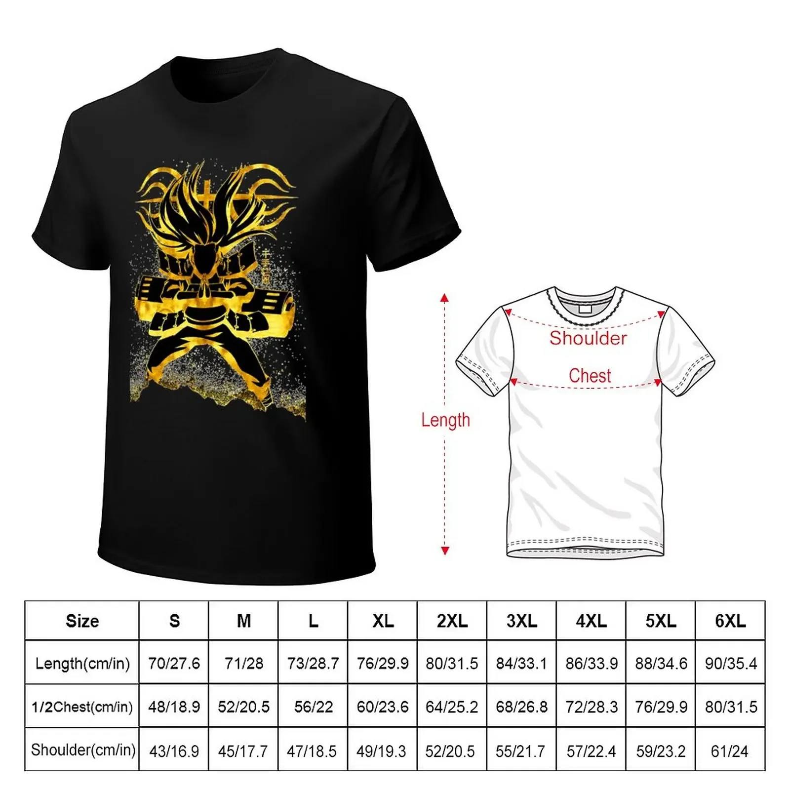 Фото Классическая быстросохнущая корейская модная мужская футболка Gold Senju Hashirama, Повседневная стильная футболка №2