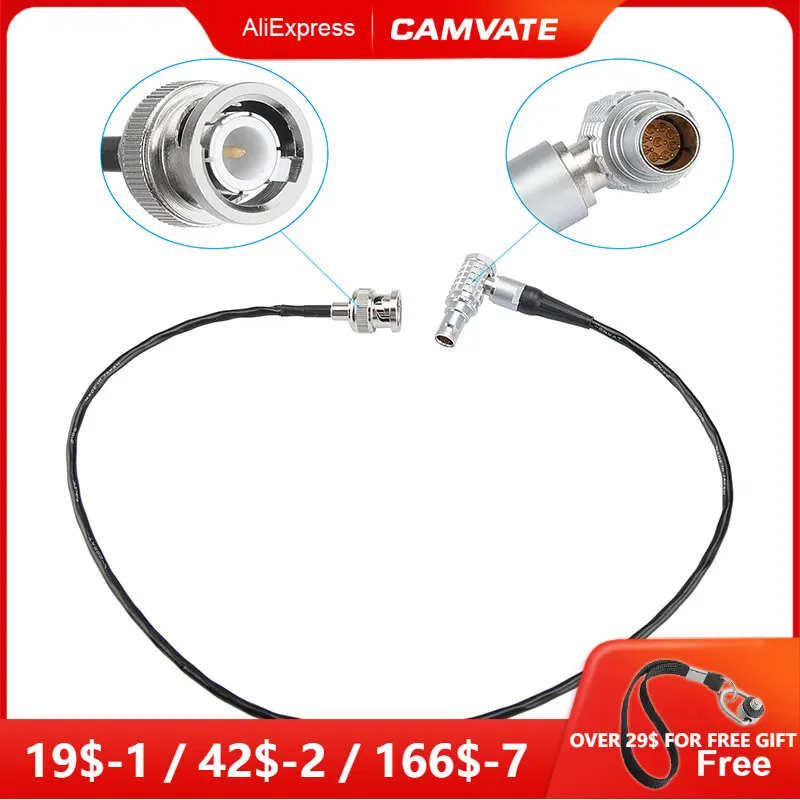 Camvate Red Komodo Timecode Cable Bnc Maschio A Ext 9 Pin Maschio Ad Angolo Retto Per Dispositivi Audio Zaxcom