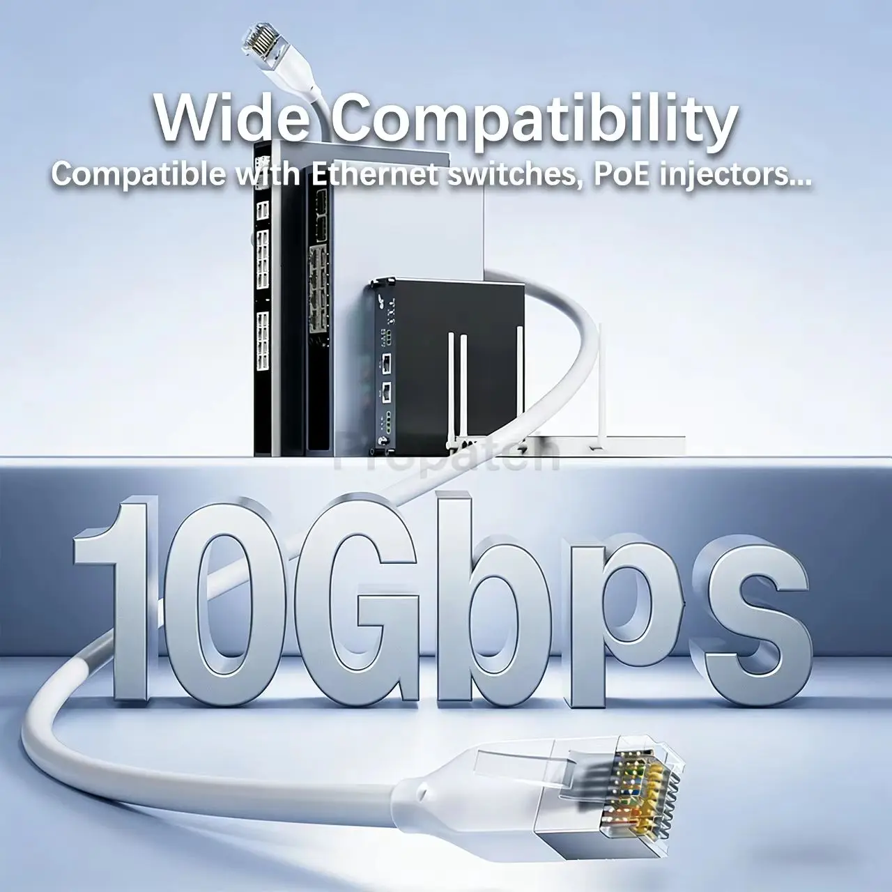 프로패치 F/UTP Cat6a 10G 라이트닝 패치 코드 0.1m 0.2m 0.3m 스위치, PS5, 라우터, Xbox, 컴퓨터 및 서버 스위치용