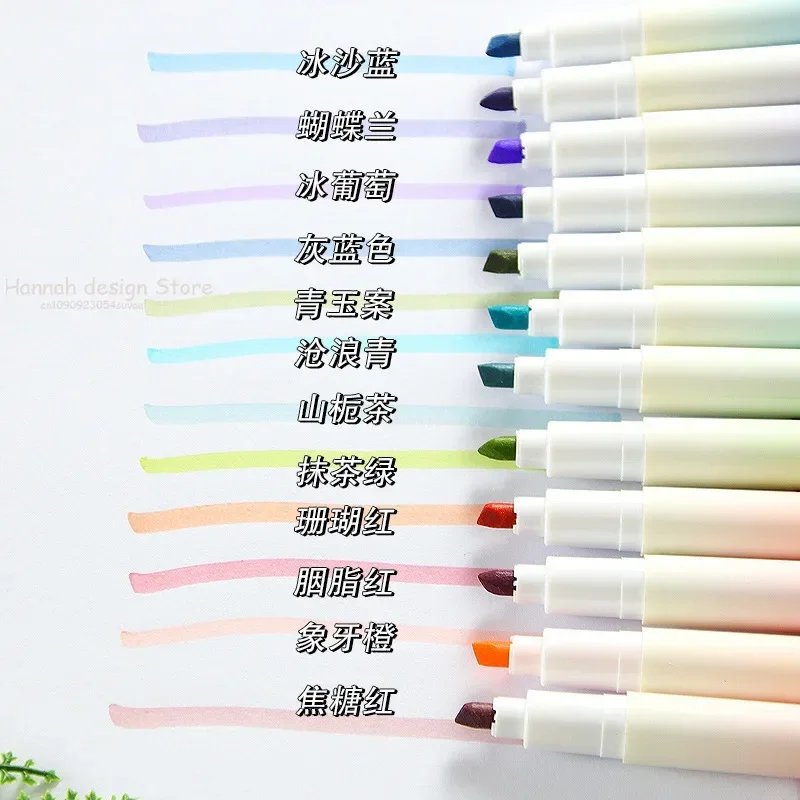 Color Gradient Highlighter Pens Kawaii Stationery Students Marker Pen Drawing Tool Cute School Office Supplies highlighter pen marker pen highlighter marker 4pcs/set
