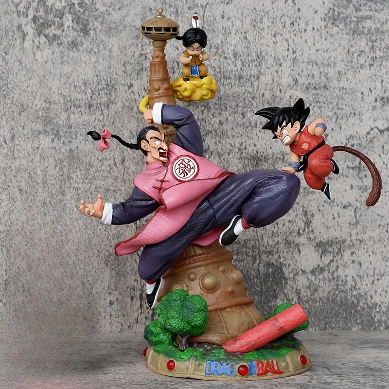 

27cm Dragon Ball Goku Anime Figures Gk Tao Pai Pai Vs Son Goku Karin Tower Action Figures Pvc Collection Model Toys Ornamen Gift
