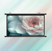 XIAOHUI 100-inch 16:9 foldable, wrinkle-resistant, washable wall-mounted projector with a white screen suitable for both indoor