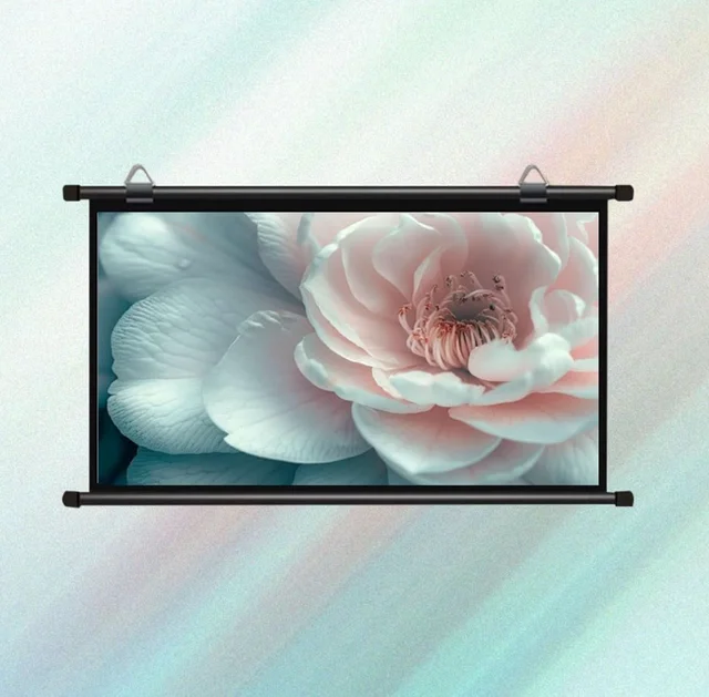 XIAOHUI 100-inch 16:9 foldable, wrinkle-resistant, washable wall-mounted projector with a white screen suitable for both indoor