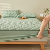 Bedding Pure Cotton Thick Mattress Cover Soybean Microfiber Filling Elastic Fitted Sheet Queen King Size Mattress Pad Protector 5