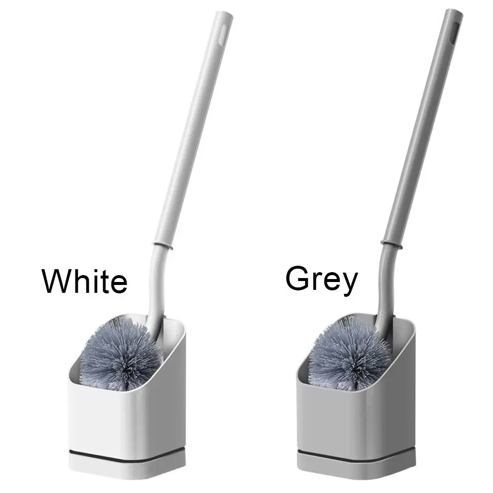 Toilet Brush Set Home Plastic Wall Hanging Bathroom Cleaning Tools Toilet Brush Punch-Free Cleaning Holder