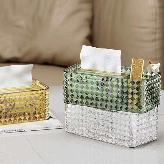 Acrylic Embossed Paper Box Travel Desk Napkin Pumping Cover