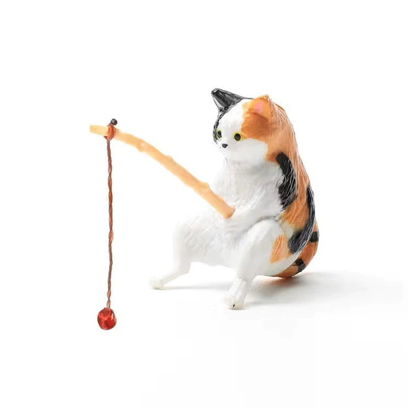 Fish Tank Decorations 1PC Small Fishing Cat Creative Aquarium Decoration