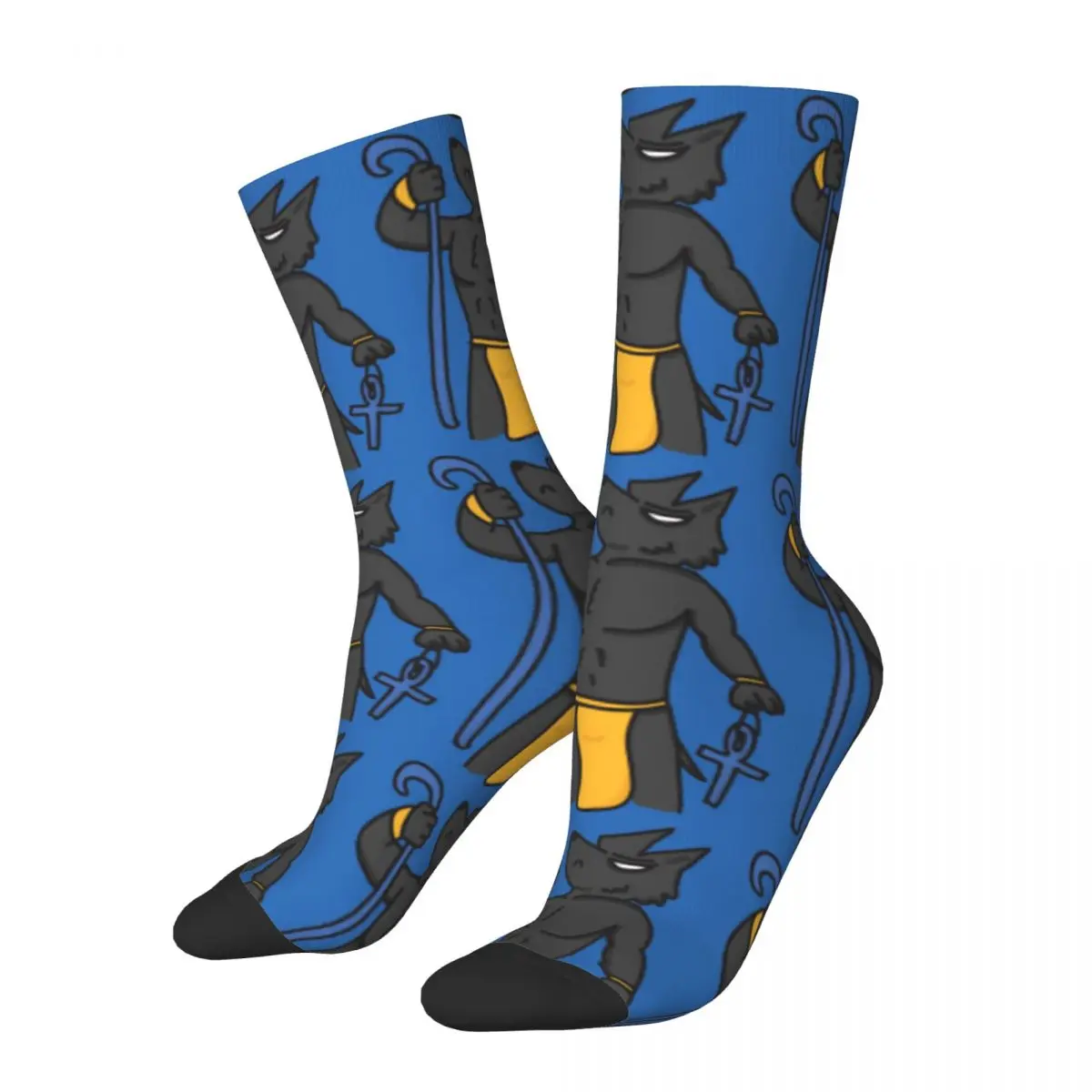 

Funny Compression Sock for Men Anubis Hip Hop Harajuku Ancient Egypt Happy Seamless Pattern Printed Boys Crew Sock Casual Gift