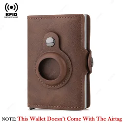 Luxury RFID Wallet and Credit Card Holder with AirTag Slot (Coffee)