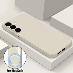 Silicone Soft Shockproof Phone Case with Magnetic Lanyard Holder - Galaxy A17 (Beige White)