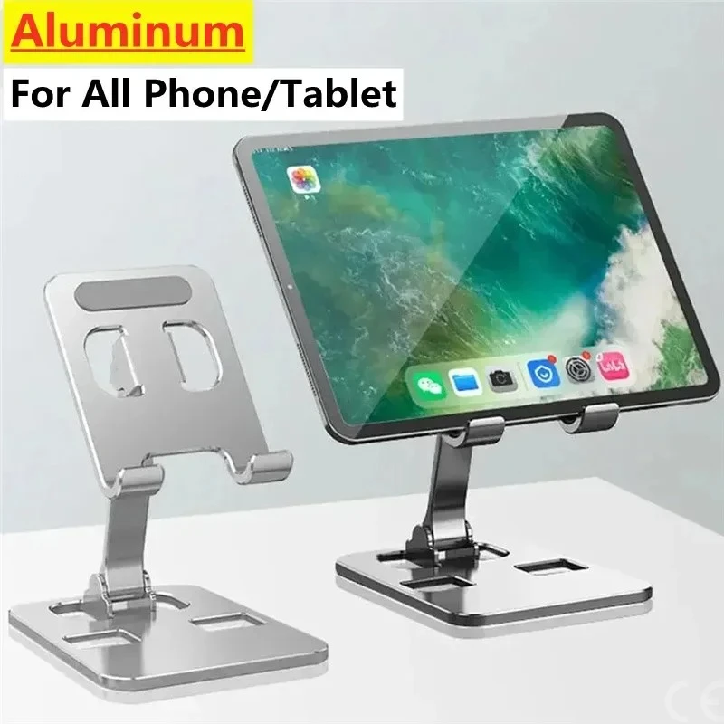 Universal Aluminum Alloy Portable Tablet Holder iPad Adjustable Flexible Folding Lazy Desktop Live Mobile Phone Stand Mount