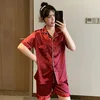 101719-d0d62c.jpg Couleur unie vêtements de nuit soie Satin Pyjamas Couple ensemble à manches courtes Pyjamas costume Pijama femmes hommes vêtements de détente grande taille Pj ensemble