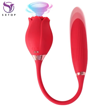 Rose Vibrator Shape Pulse Telescope Thrusting Vaginal Suction Licking Erotic Nipple Sucker Oral Sucking Clitoris Stimulation 18 1