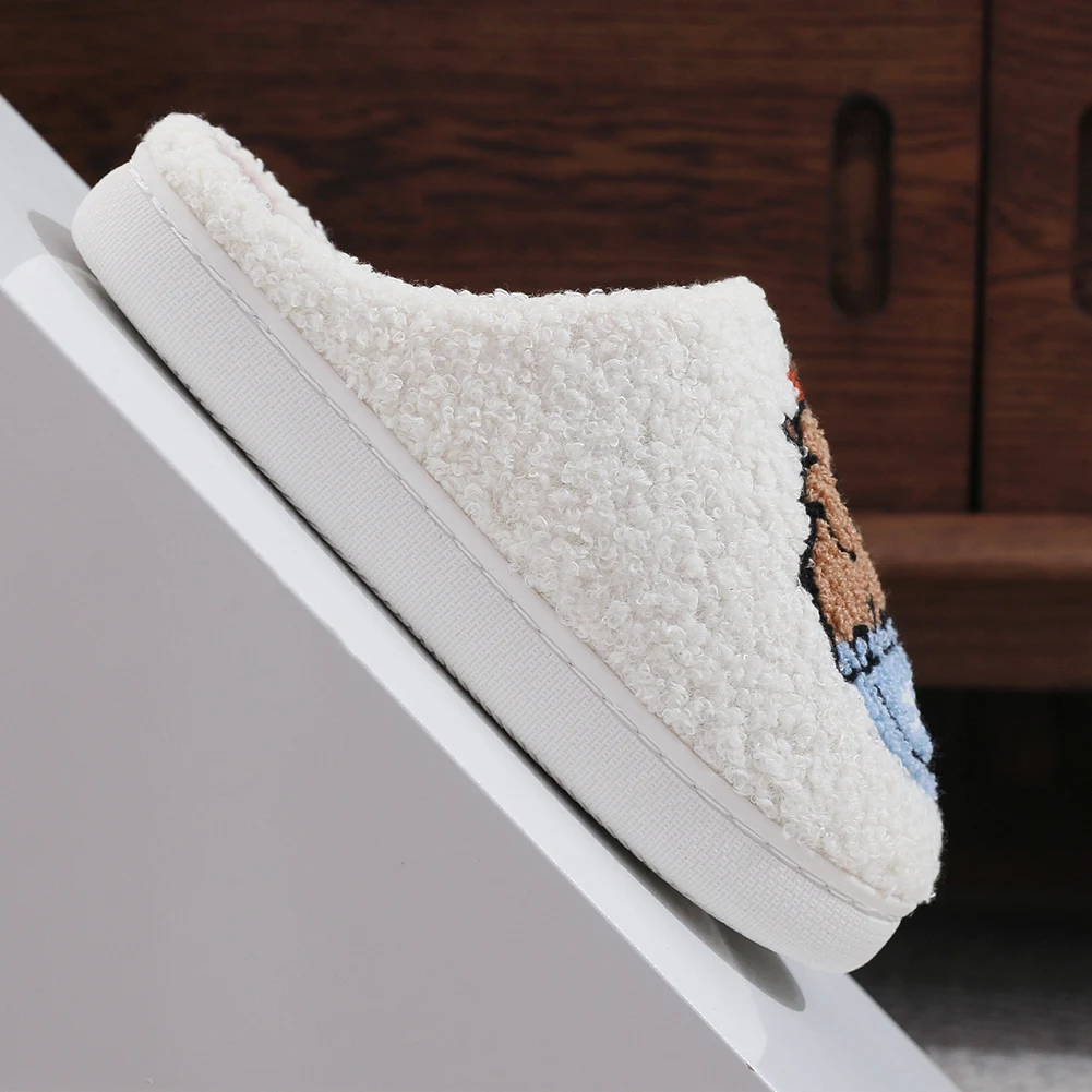 New Plush Capybara Flat bottomed Cute Home Non-slip Comfortable Warm Couple Slippers for Winter Outdoor Indoor Bedroom Gift