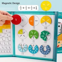 Children Magnetic Fraction Learning Math Toys Wooden Fraction Book Set Parish Teaching Aids Arithmetic Learning Educational Toys 2