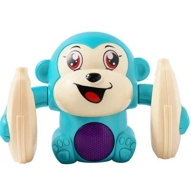 1pcs Baby Voice Control Rolling Little Monkey Toy Walk Sing Brain Game Interactive Crawling Electric Toys for Kids 4