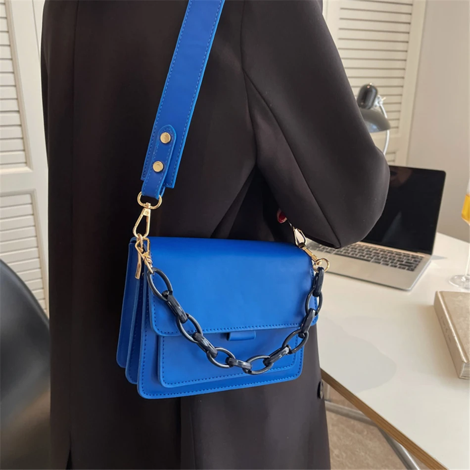 Super Popular Klein Blue Women's Small Totes PU Leather Shoulder Crossbody Bags for Women 2022 Spring Purse and Handbags Luxury