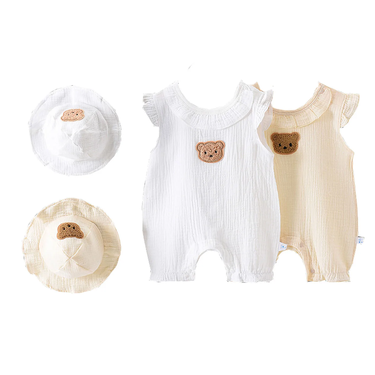 Breathable Linen Baby Rompers Jumpsuits for Summer