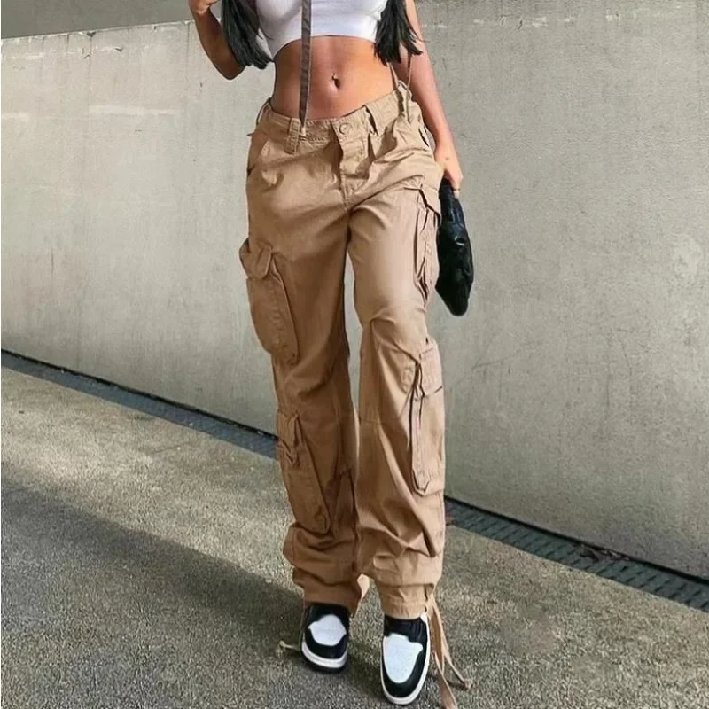 

Autumn Casual Loose Cargo Pants Fashion Women Street Pants Low Waist Multi Pocket Work Suit Pants Women's Pantalon 28433