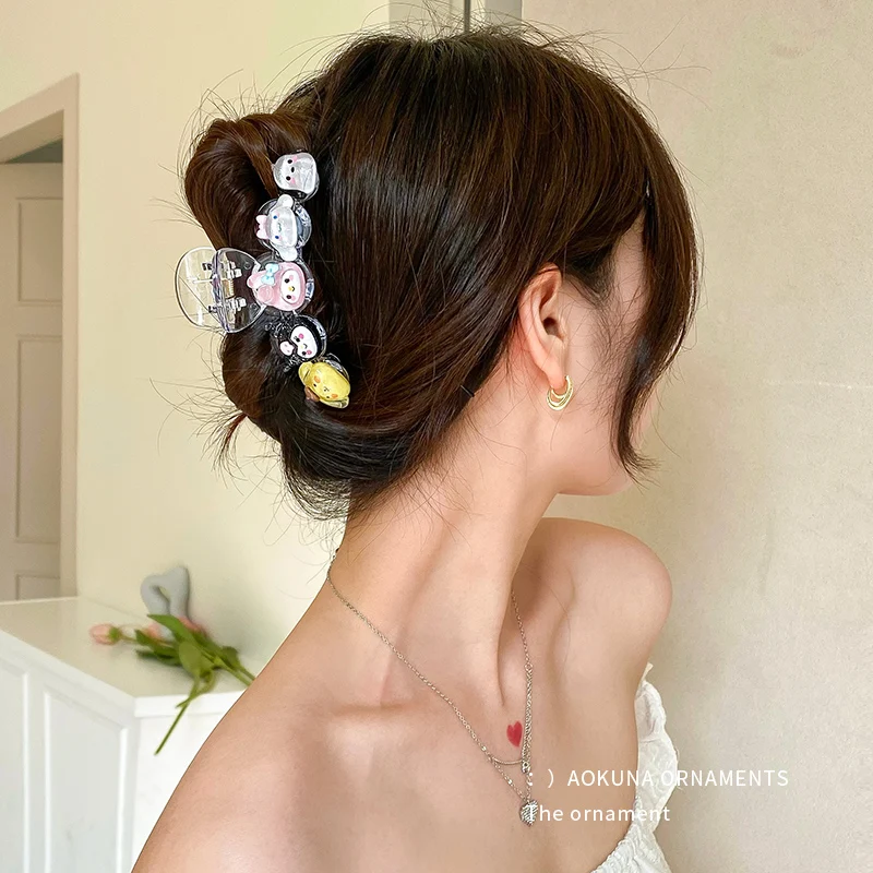 

2023 New Sanrio Hair Clip Cinnamoroll Kuromi My Melody Hair Accessories Crab Shark Clip Vintage Anime Kawaii Cute Girls Gifts