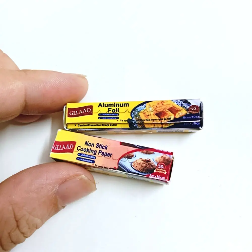 NEW 1/6 Scale Dollhouse Miniature Non Stick Cooking Paper/Aluminum Foll Mini Pretend Food for Blyth BJD Doll House Play Toys 5