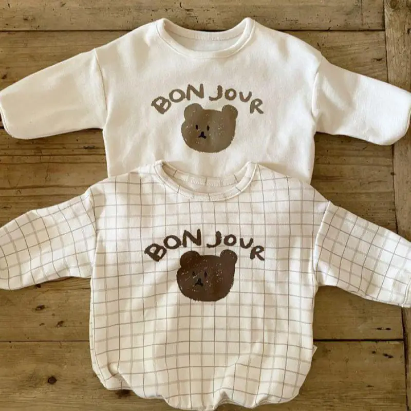Autumn New Baby Long Sleeve T Shirts Boys Girls Cartoon Print Casual Pullover Infant Plaid Versatile Bottoming Shirt Tops