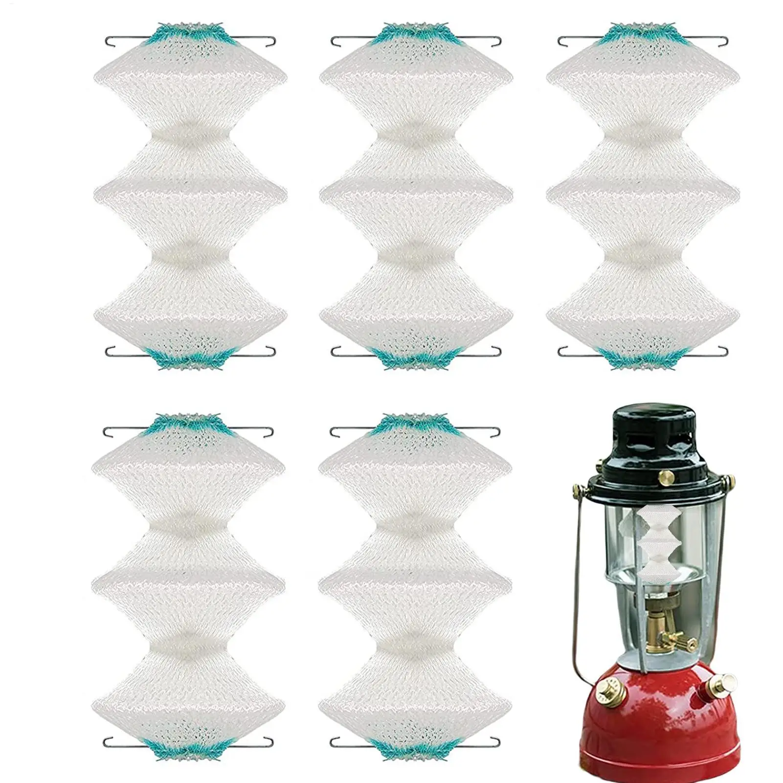 5 stücke Camping Gas Laterne Mäntel 3-Schicht Propan Licht Mäntel mit 2 Montage Clips Outdoor Kerosin Lampe Gaze mesh Abdeckung – Detail 6