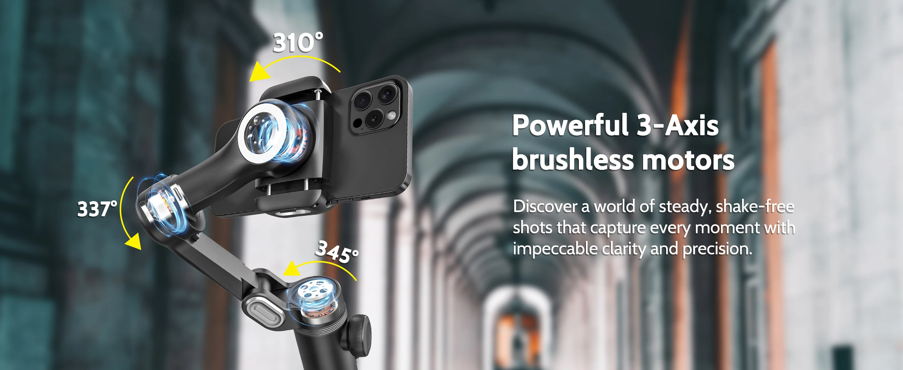 AOCHUAN Smart XPro Smartphone 3 Axis Gimbal Stabilizer For iPhone and Android Smartphone Shooting Video With fill light effect