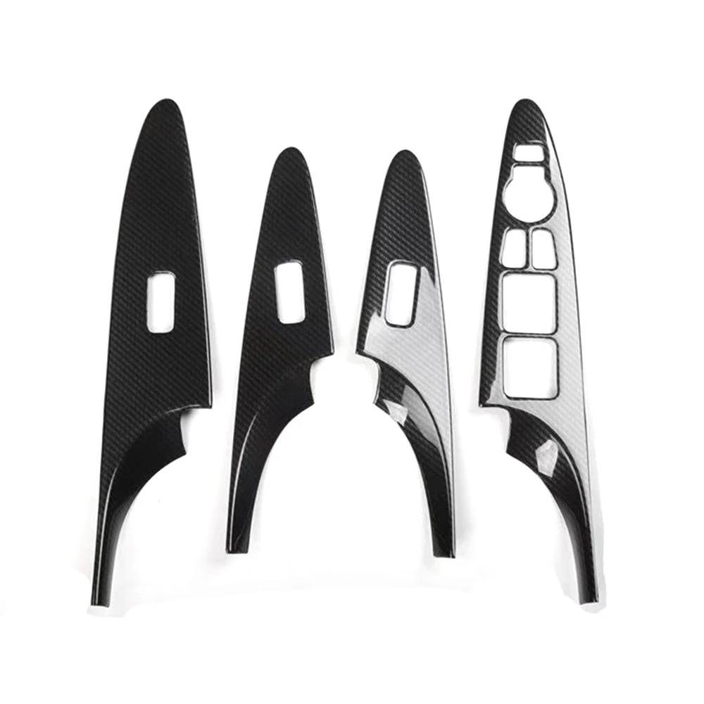 

New ABS Carbon Fiber Car Styling For Hyundai Sonata 8th 2011-2015 LHD RHD Door Armrest Window Lift Switch Panel Cover Trim 4pcs