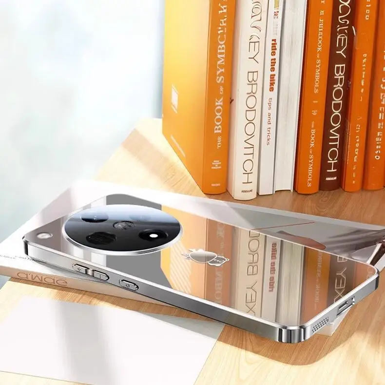 Sleek Ice Crystal Glass Back Shockproof Bumper Case