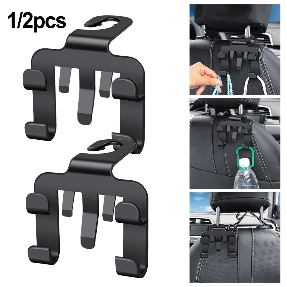 

1/2pcs Car Double Head Car Hook For Seat Back Phone Hanger For Headrest Storage Accessories Multifunctional Car Hooks For Seat