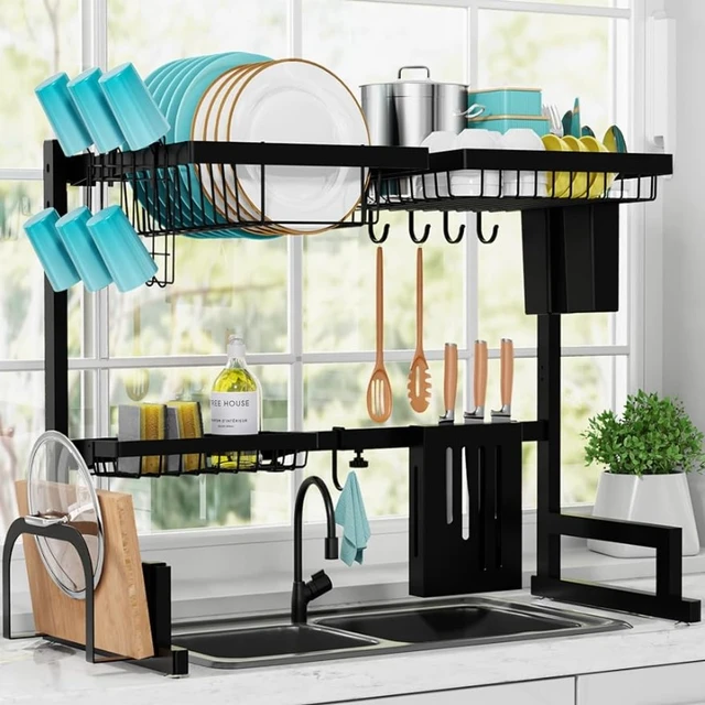 Sakugi Sink Drying Rack Expandable - Stainless Steel Dish Drying Rack