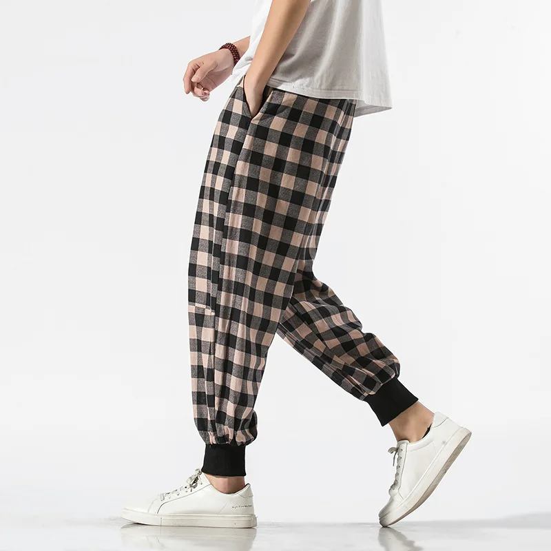 Japanese Ninth Pants Men's Loose Wide-leg Pants Chinese Style Linen Bloomers Men's Harem Pants