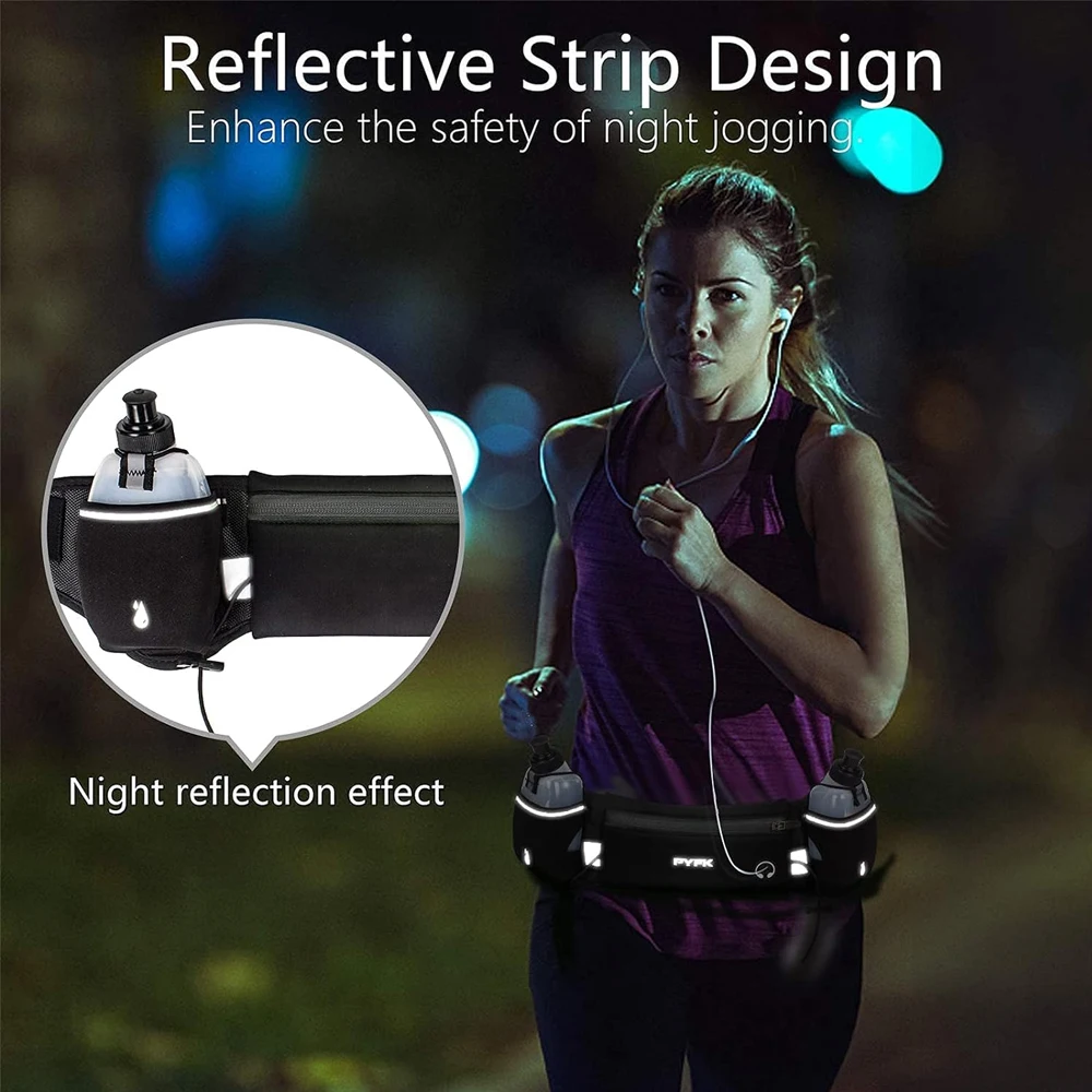 1PCS Multipurpose Running Belt with Integrated Water Bottles, Water Bottle Holder, Running Pouch Belt for Hiking, Climbing 4
