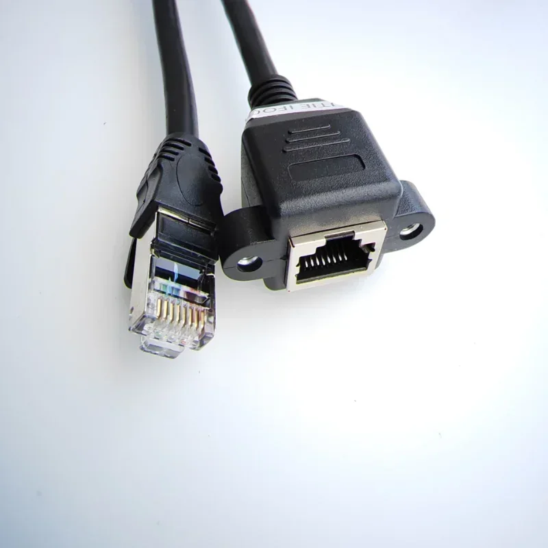 High-Speed Cat6 Ethernet Extension Cable with Screw Panel Mount Connector
