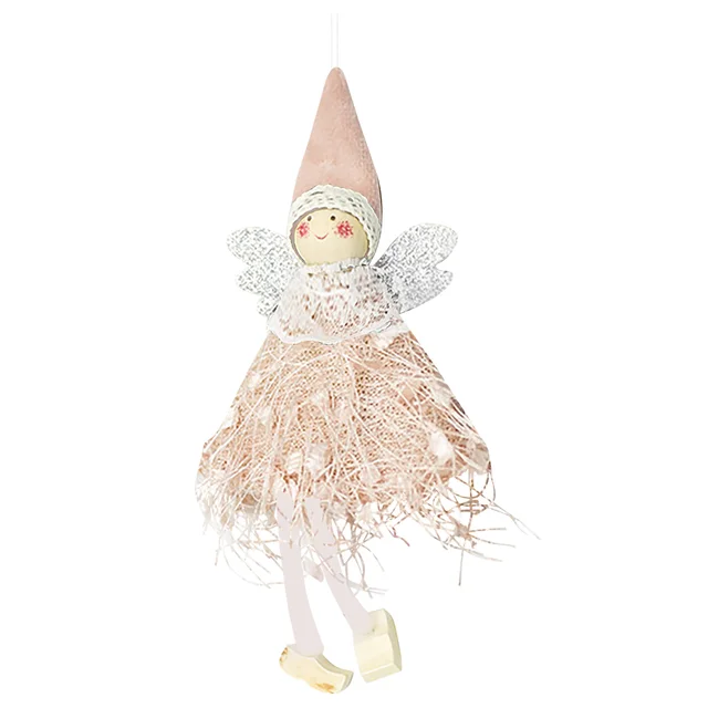 Christmas Tree Ornaments Pendant 19cm Cute Knitting Angel Doll Pendants Gifts For Kids Girls Christmas Decorations 2024 5
