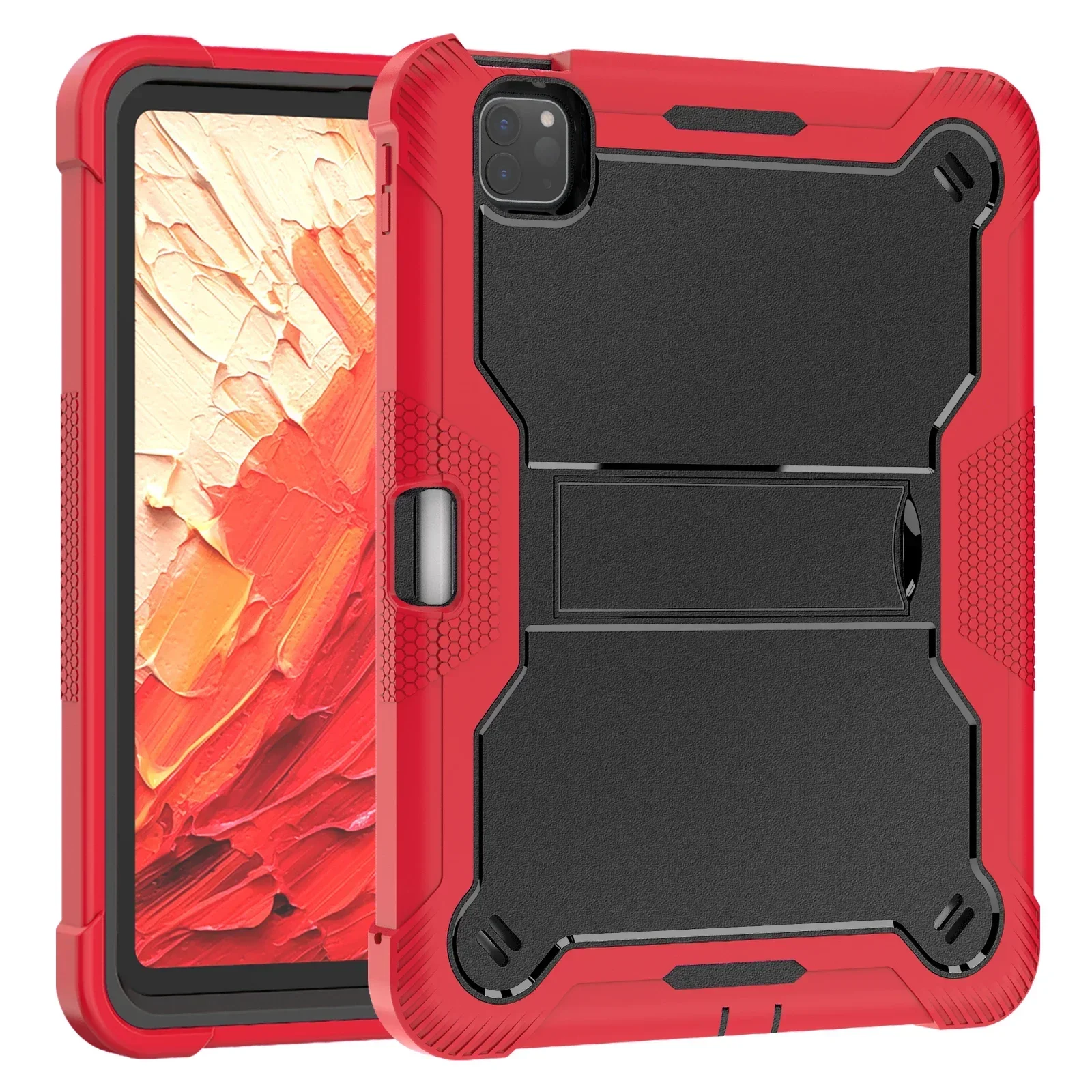 Durable 3-Layer Shockproof Armor Stand Case