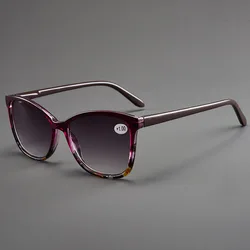 Elegant Oversized Fashion Reading Sunglasses - +400 (Wine Red Floral)