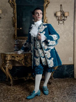 1770s Men's Rococo Baroque Nobleman Costume Royal Noble Gentleman Masquerade Ball Gown Custom Made