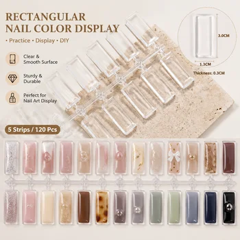 Espositore per Smalti Trasparente, Tavola Campionario Ovale/Rettangolare, Espositore per Nail Art, Supporto Campioni Fai-da-te, Strumento per Manicure
