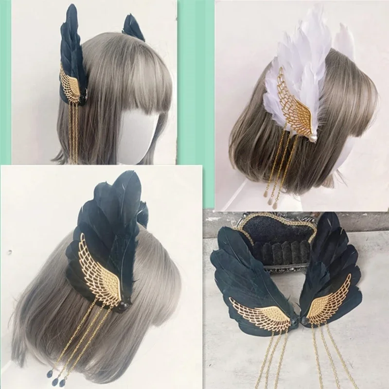 

Angel Wing Hair Clip Anime Cosplay Side Clip Party Costume Headdress Female Girl Halloween Party Headgear Headdress