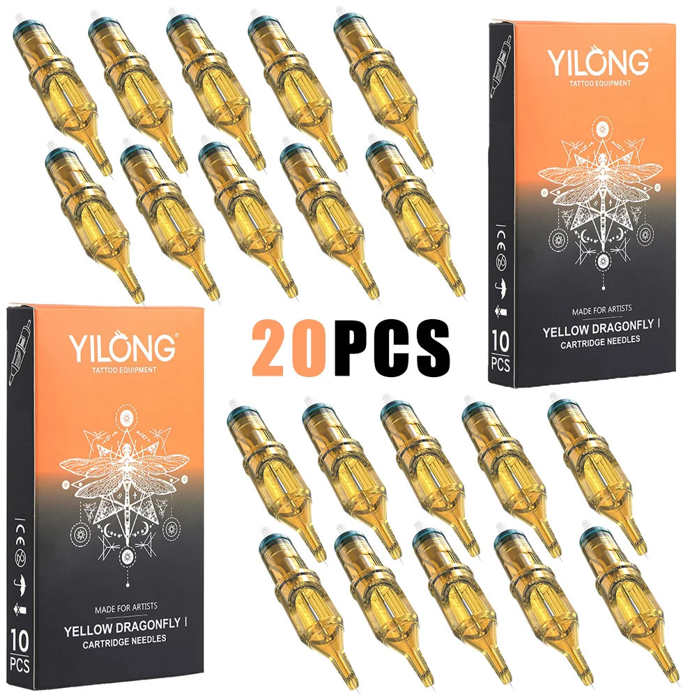 20PCS YILONG Cartridge Tattoo Needles RL Tattoo Needles Permanent Make-Up Tool Cartridge Machine Pen