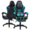 Ergonomic RGB Massage Gaming Chair w/ bluetooth Speakers Footrest Office Chair 1